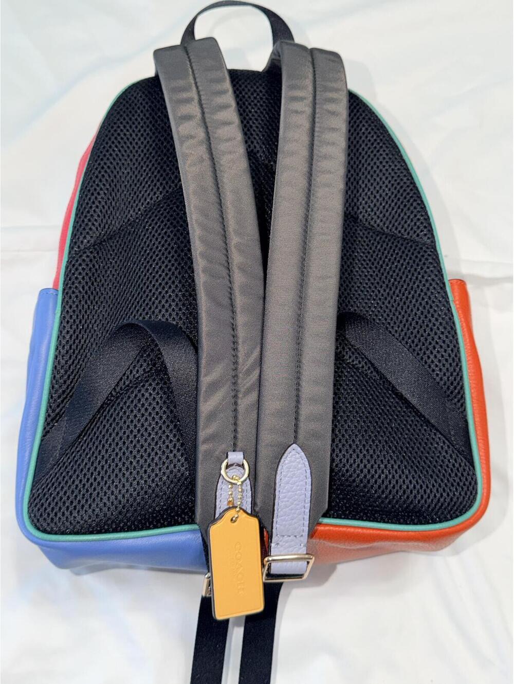 Coach Court Backpack In Colorblock Gold/Powder-Pink-Multi - Picture 5 of 8